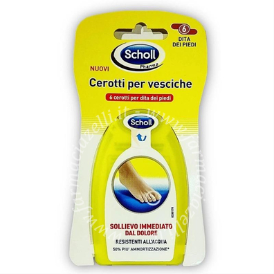 Cerotto scholl vescica dita piede 6 pezzi