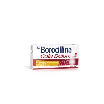 Neo borocillina gola dolore 8,75 mg pastiglie senza zucchero gusto limone e miele 16 pastiglie