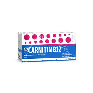 Cocarnitin b12  500 mg + 2 mg polvere e solvente per soluzione orale 10 flaconi con tappo serbatoio 