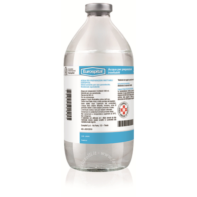 Acqua pi  solvente per uso parenterale flacone 500 ml 